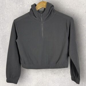 NEW Nordstrom Zella Fleece Hoodie 2021 Half Zip Cropped Girls Size Medium Crop M
